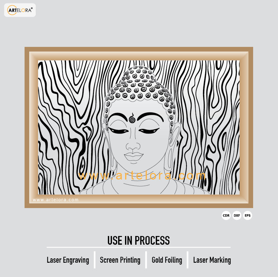 Laser Engraving Gautam Buddha