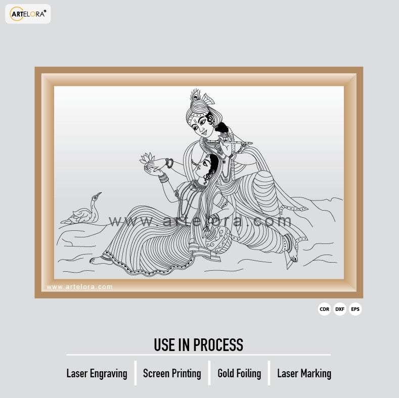Laser Engraving Radha Krishna