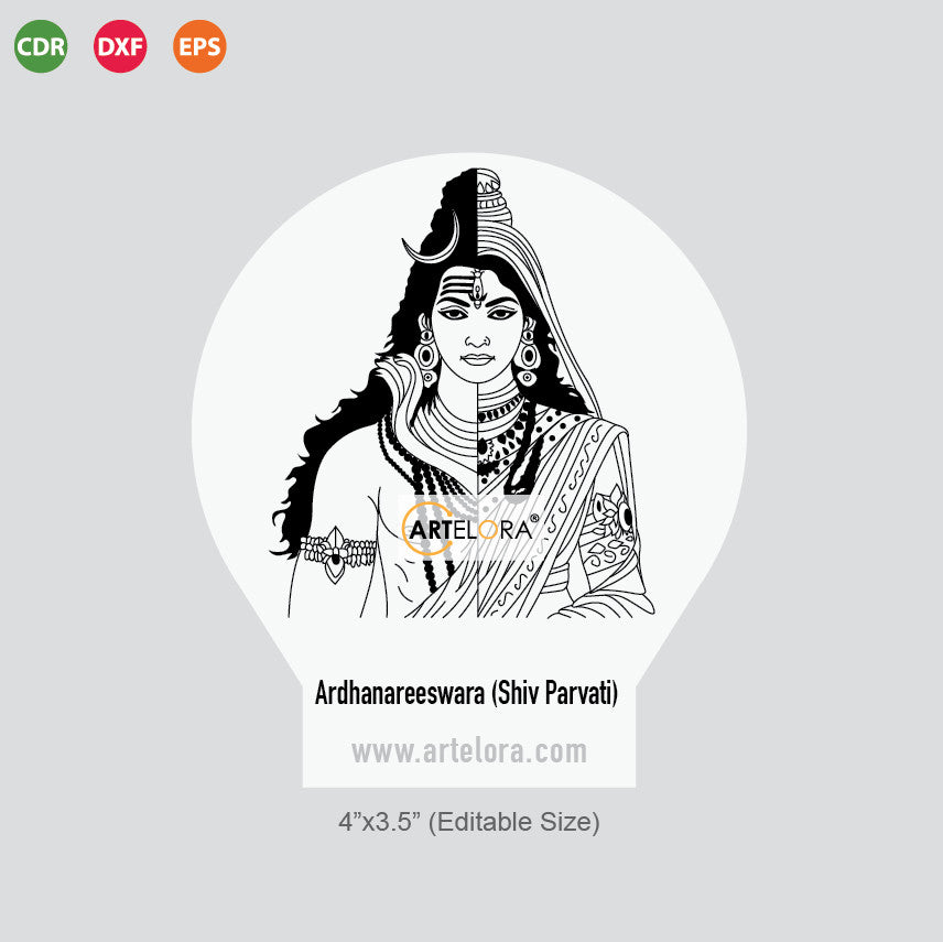 Laser Engraving Ardhanareeswara (Shiv Parvati)