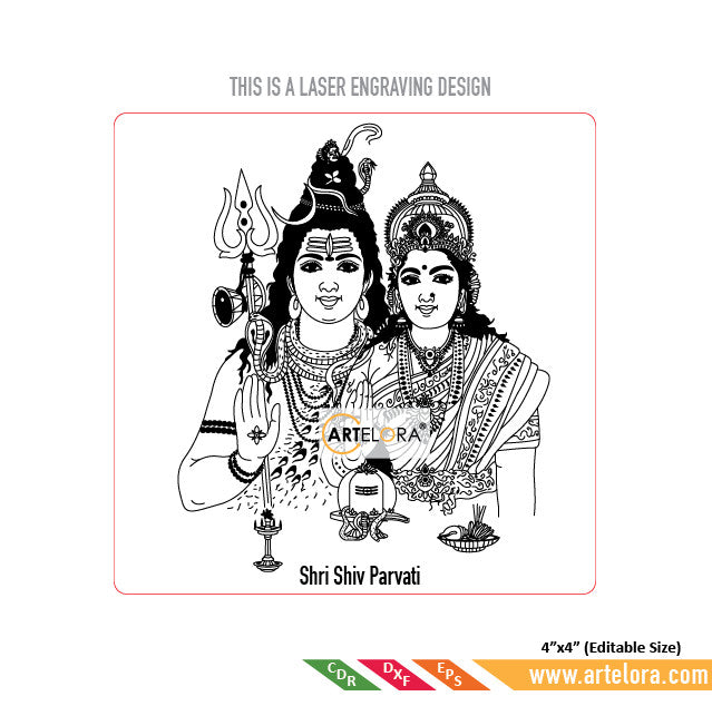 Laser Engraving Shri Shiv Parvati