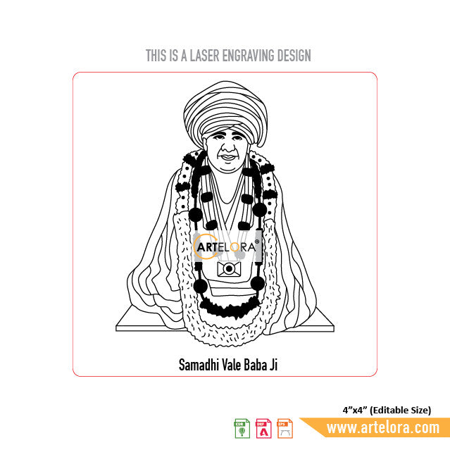 Laser Engraving Samadhi Vale Baba Ji
