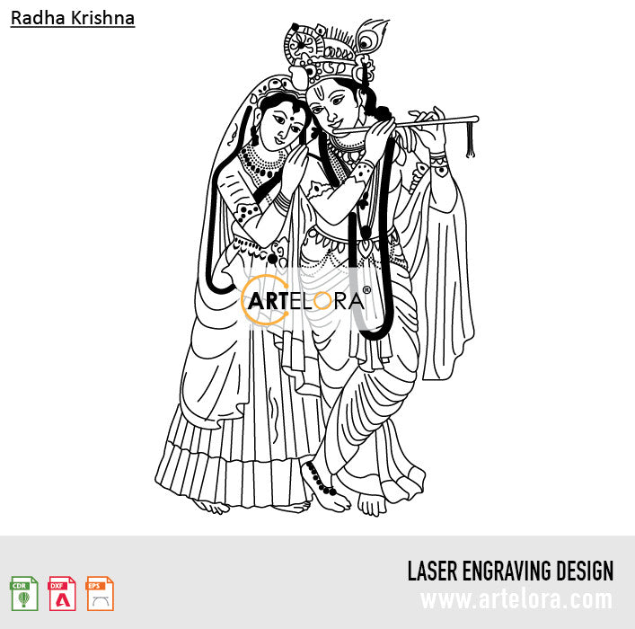 Laser Engraving Radha Krishna
