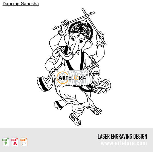 Laser Engraving Dancing Ganesha
