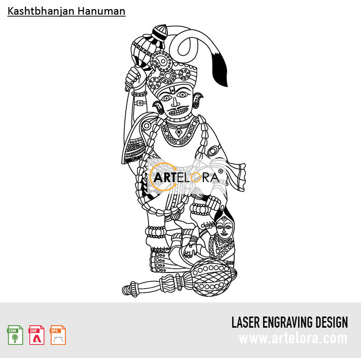 Laser Engraving Kashtbhanjan Hanuman