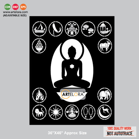 Grill Design Mahavira (Trishala Mata ke 14 Sapne)