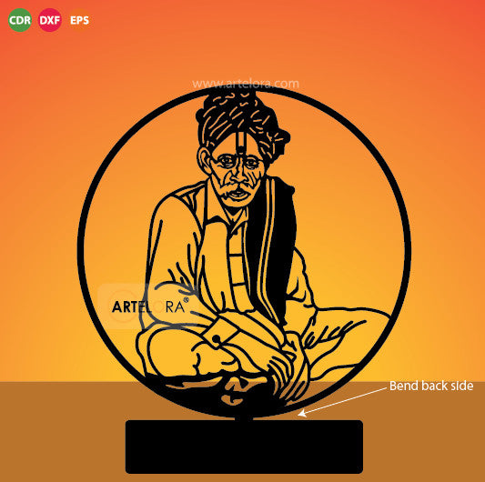 2D Modern Art Table Lamp of Balu mama Maharaj (Samarth)