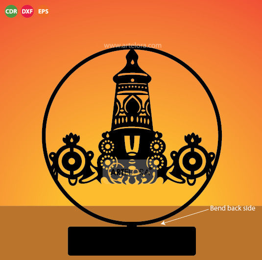 2D Modern Art Table Lamp of Tirupati Balaji