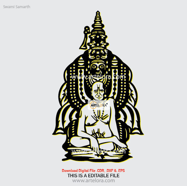 2D Modern Art Swami Samarth & Tuljabhavani