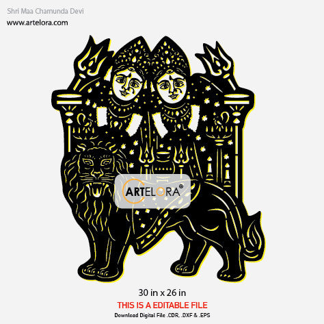 2D Modern Art Shri Maa Chamunda Devi