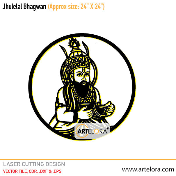 2D Modern Art Jhulelal Bhagwan