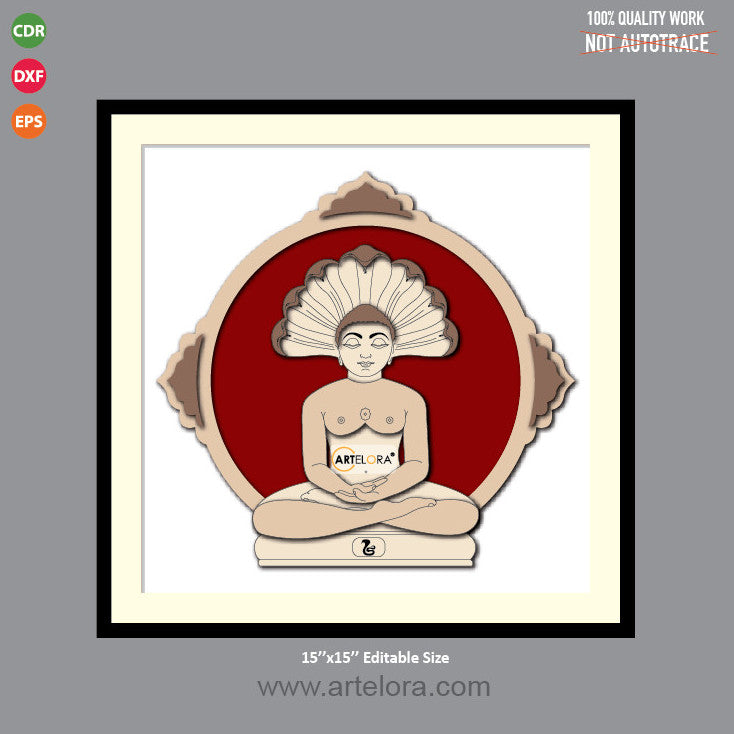 Premium Art MDF Laser Cutting Bhagwan Parshvanath (15x15)