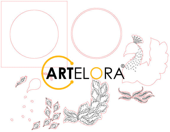 Premium Art Peacock Feather Wall Art (15x15)