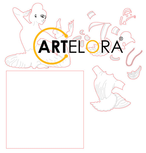 Premium Art Classical Woman Dance Bharatanatyam (15x15)