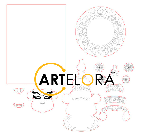 Premium Art Kerala traditional folk dance kathakali (15x20)