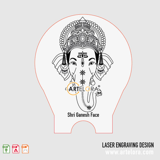 Shri Ganesh Face Laser Engraving
