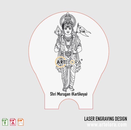 Shri Murugan (Kartikeya) Laser Engraving