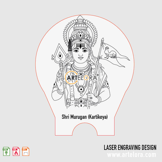 Shri Murugan (Kartikeya) Laser Engraving