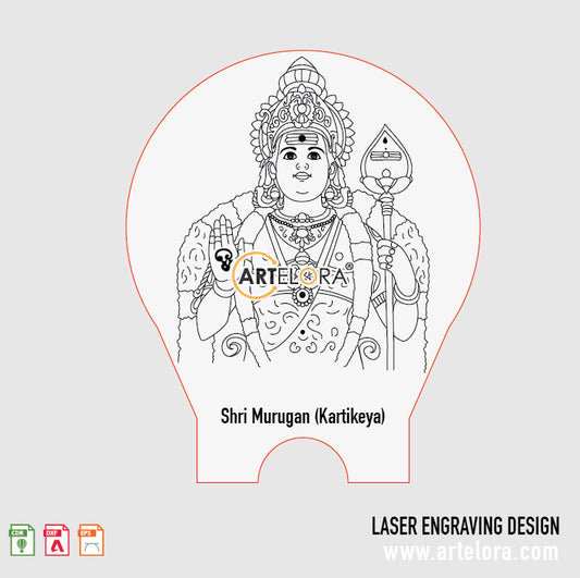 Shri Murugan (Kartikeya) Laser Engraving