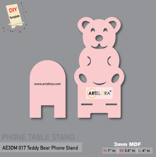 3D Model Laser Cutting Teddy Bear Phone Stand