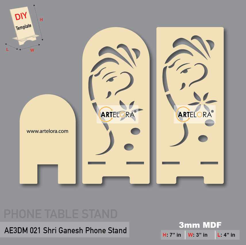 3D Model Laser Cutting Shri Ganesh Phone Stand
