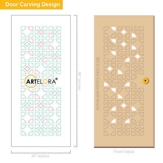 CNC Router Square with Round Carving Design