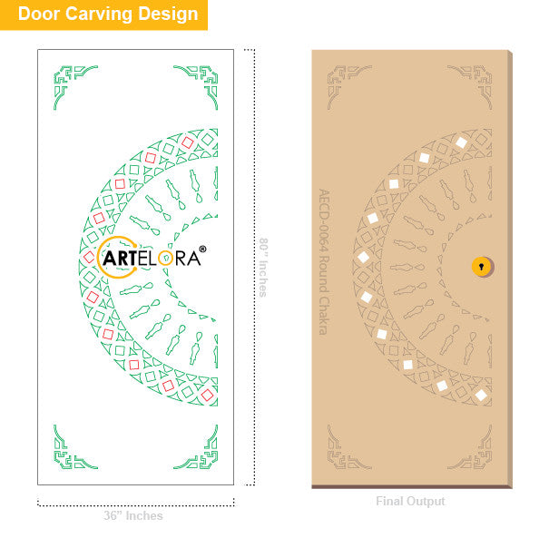 CNC Router Round Chakra Carving Design