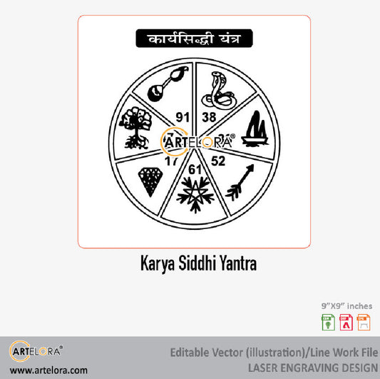 Karya Siddhi Yantra Laser Engraving