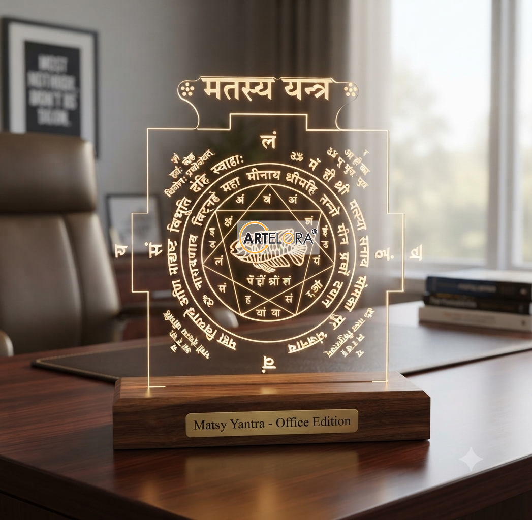 Matsya Yantra for Wealth & Good Luck Laser Engraving