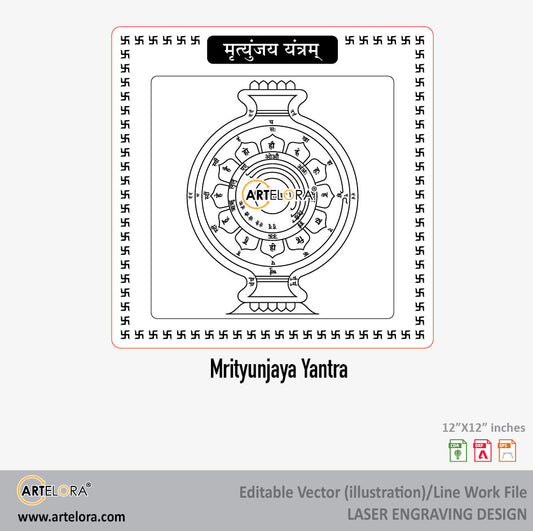 Mrityunjaya Yantra Laser Engraving