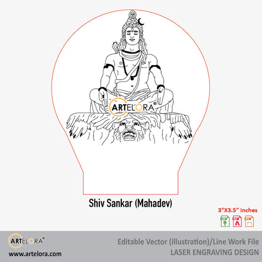 Shiv Sankar (Mahadev) Laser Engraving