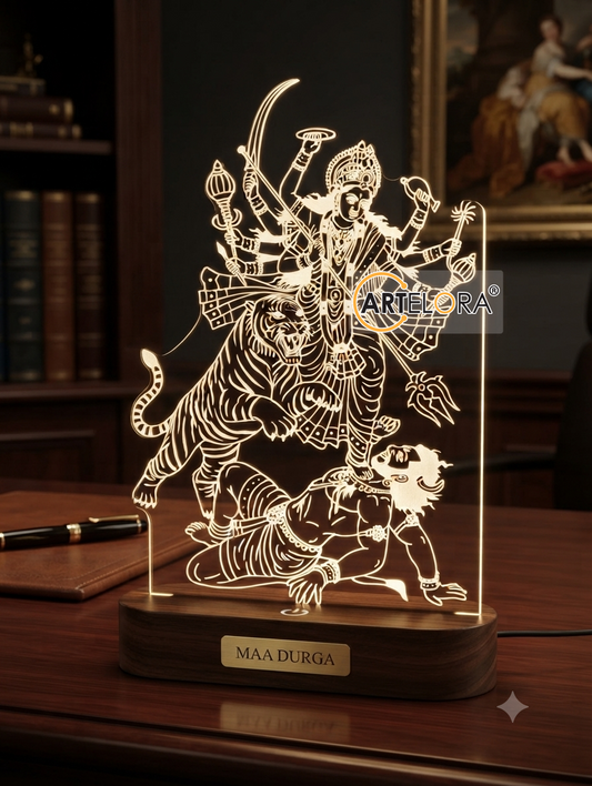 Maa Durga Mahishasura Laser Engraving Design
