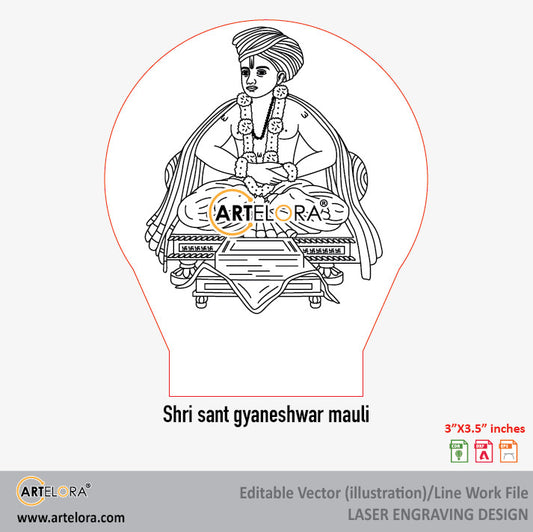 Shri Sant Gyaneshwar Mauli Laser Engraving Design