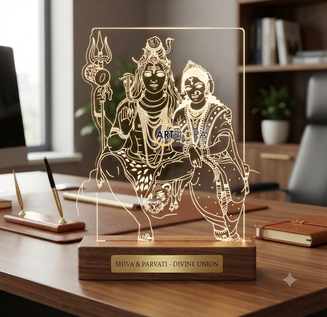 Lord Shiv Parvati Laser Engraving Design