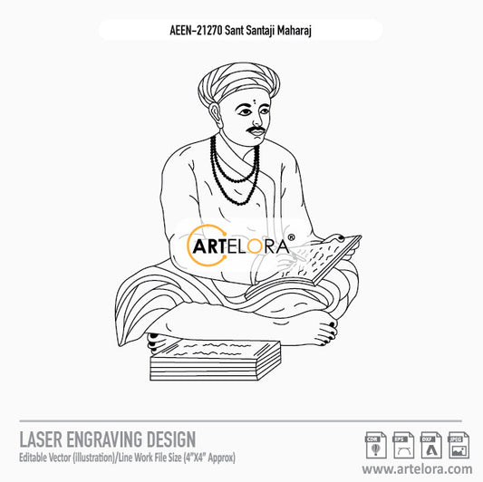 Sant Santaji Maharaj Laser Engraving Design