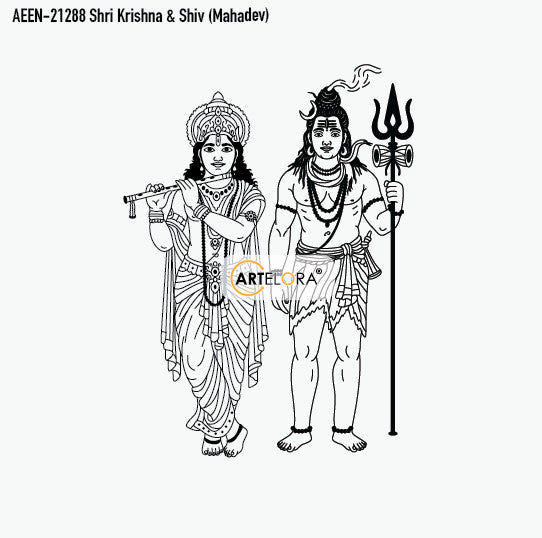 Laser Engraving Design Shri Krishna & Shiv (Mahadev)