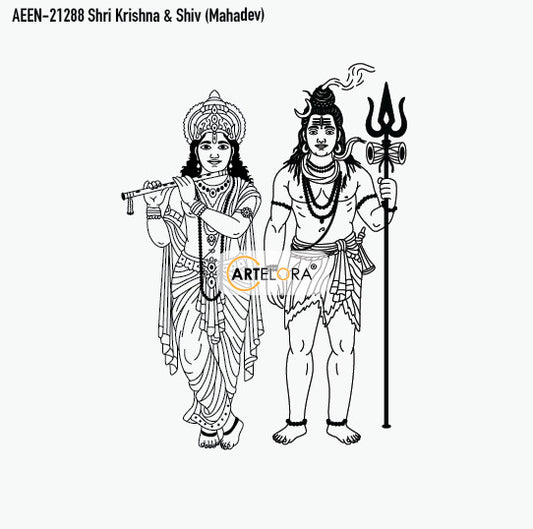 Laser Engraving Design Shri Krishna & Shiv (Mahadev)