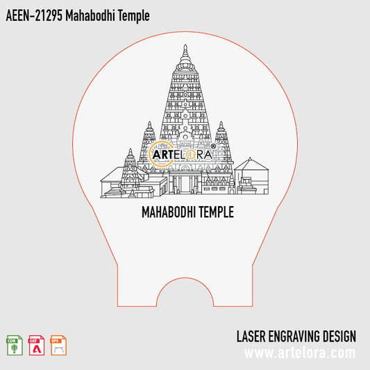 Laser Engraving Design Mahabodhi Temple