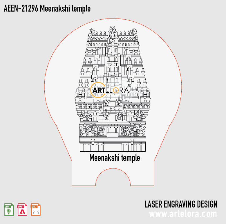 Laser Engraving Design Meenakshi temple