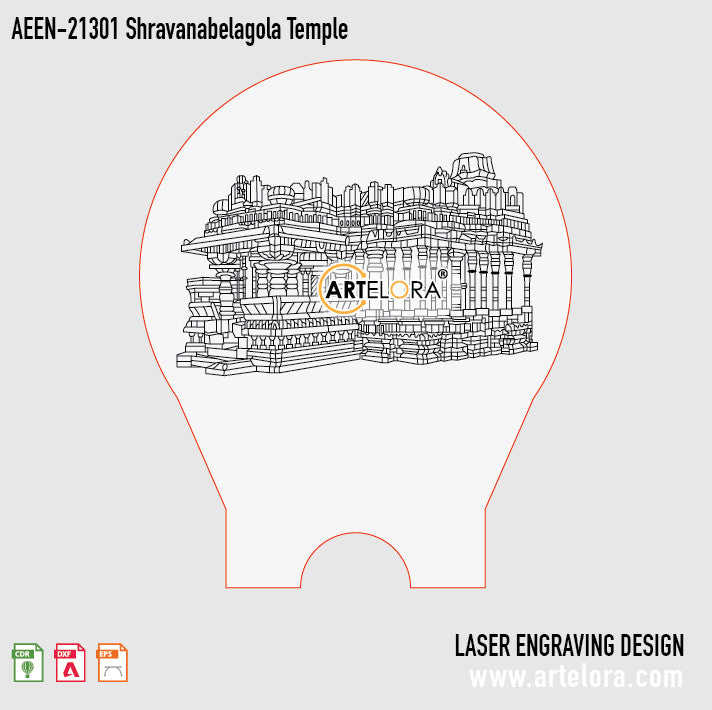 Laser Engraving Design Shravanabelagola Temple