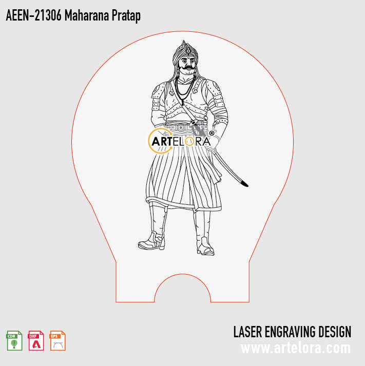 Laser Engraving Design Maharana Pratap