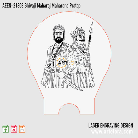 Laser Engraving Design Shivaji Maharaj & Maharana Pratap