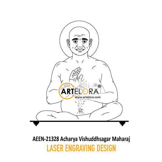 Laser Engraving Acharya Vishuddh Sagar Maharaj (Acharya Shri 108)