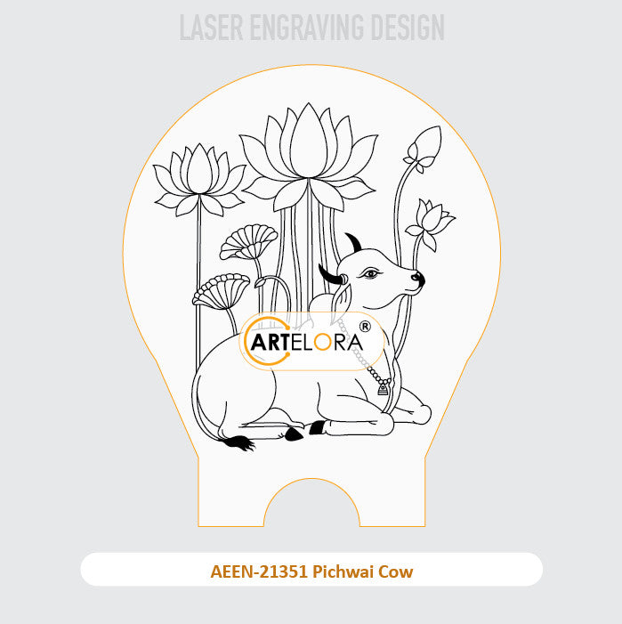 Laser Engraving Pichwai Cow