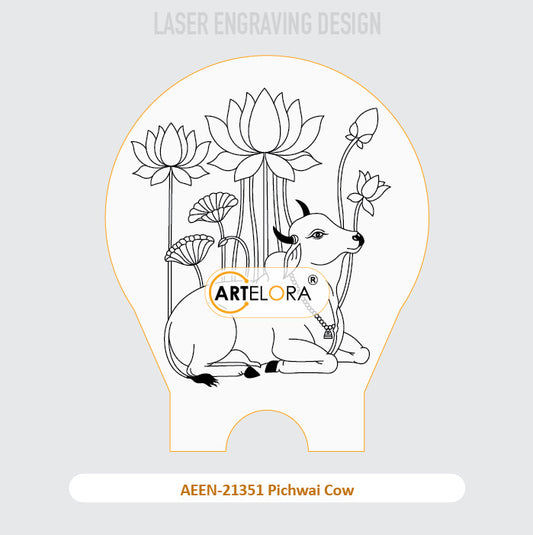 Laser Engraving Pichwai Cow