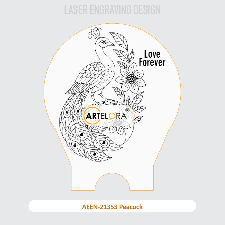 Laser Engraving Peacock