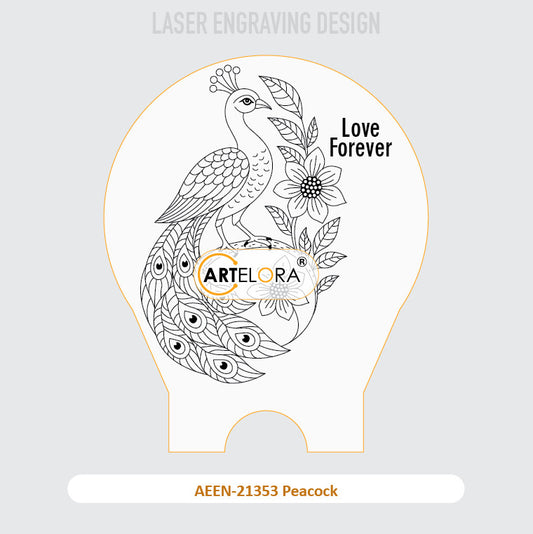 Laser Engraving Peacock