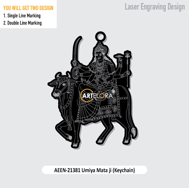 Umiya Mata ji (Keychain) Laser Engraving Design