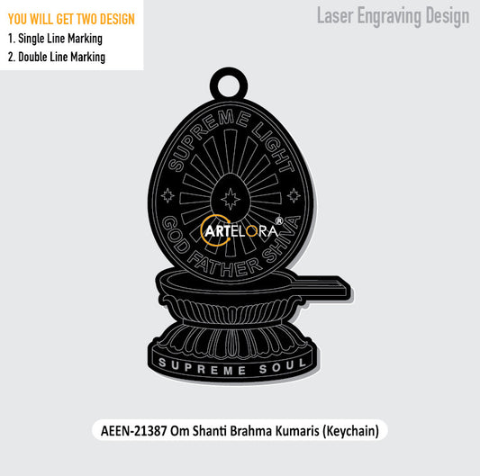 Om Shanti Brahma Kumaris (Keychain) Laser Engraving Design