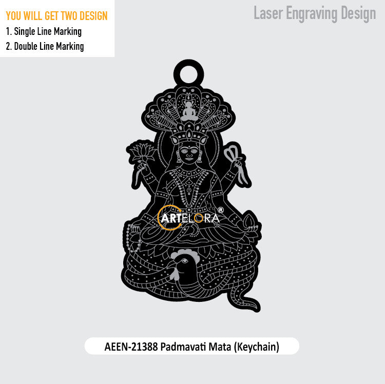Padmavati Mata (Keychain) Laser Engraving Design