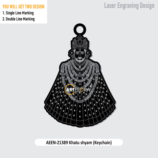 Khatu shyam (Keychain) Laser Engraving Design
